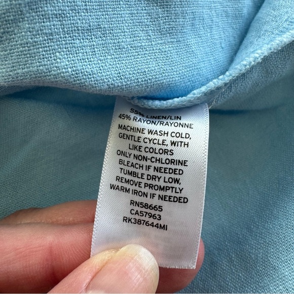 Abound Linen Blend Blue Layered Tank Top - Picture 4 of 5